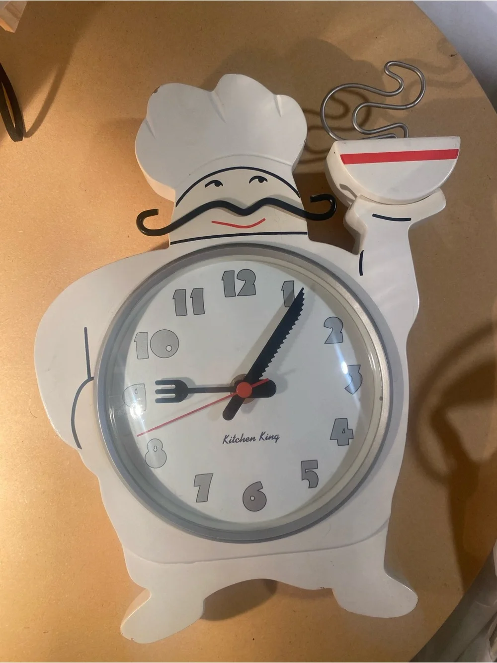 White Chef Wall Clock - White